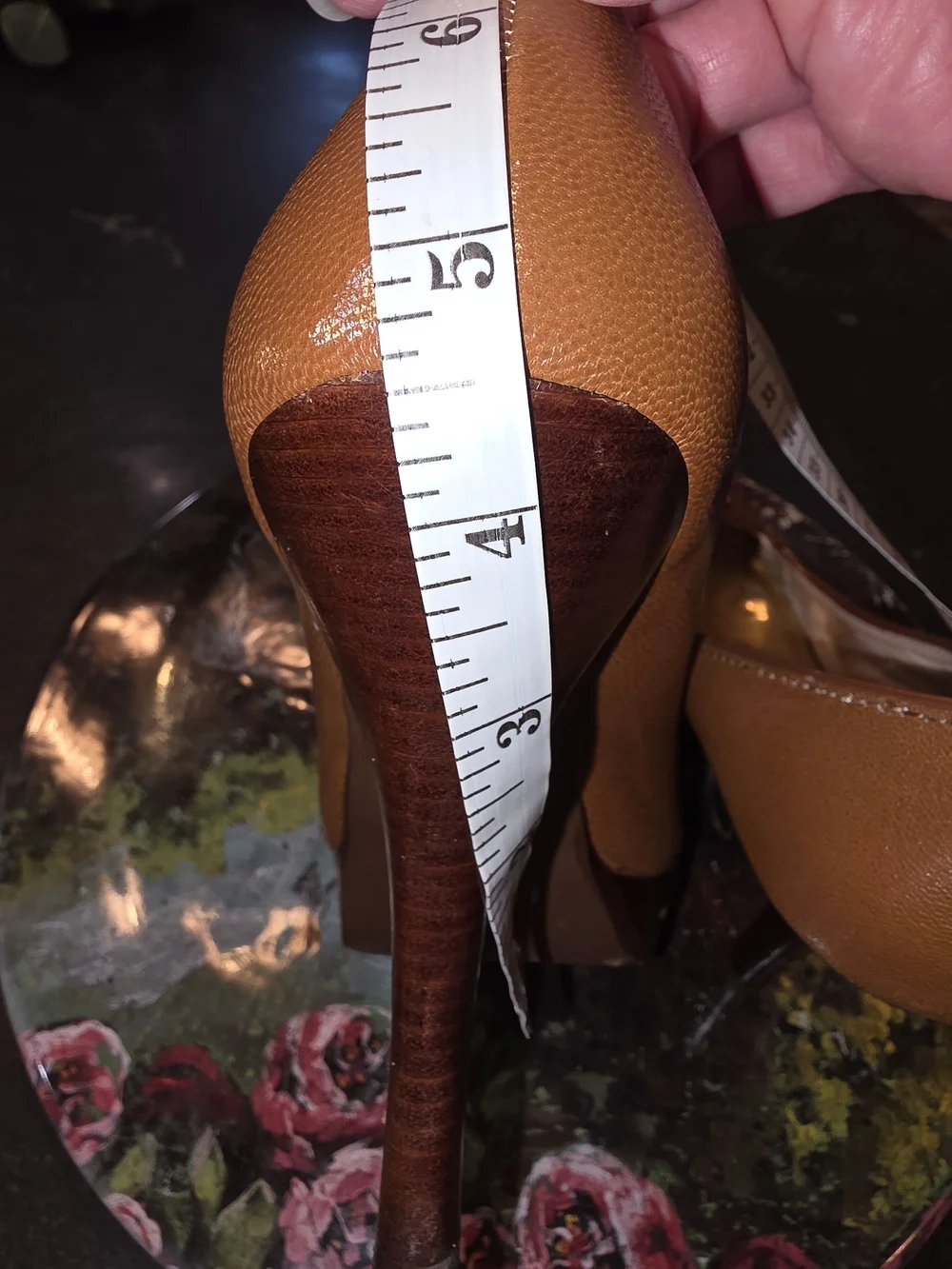 MICHAEL KORS Women's Brown Leather Peep-Toe Heels